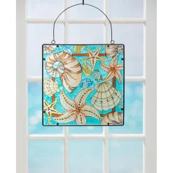 Plow & Hearth Wall Art>Coastal Stained Glass Wall Art