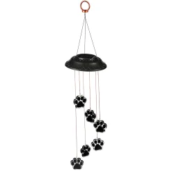 Plow & Hearth Solar Accents>Color Changing Solar Mobile, Paw Print
