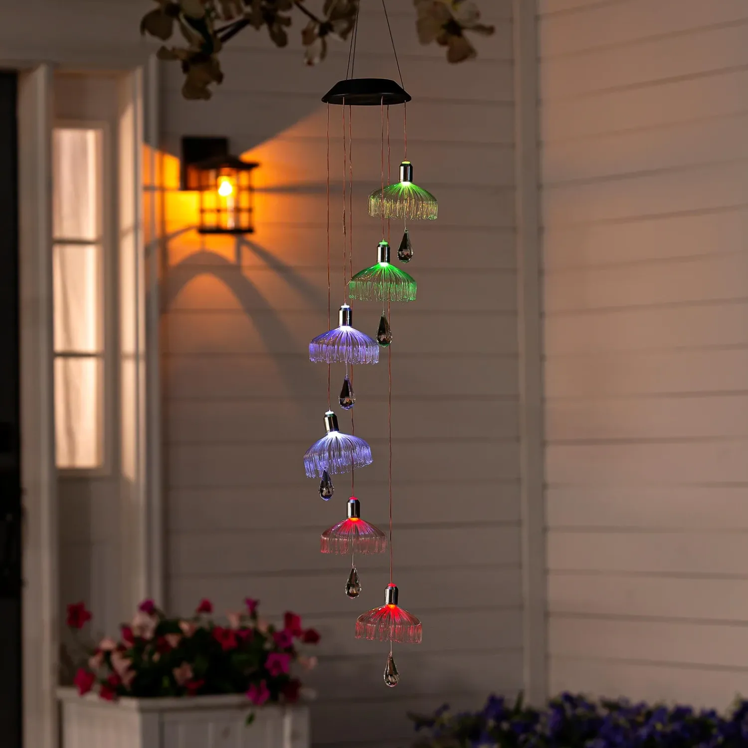 Plow & Hearth Wind Chimes & Mobiles|Solar Accents>Color Changing Solar Mobile, Umbrella