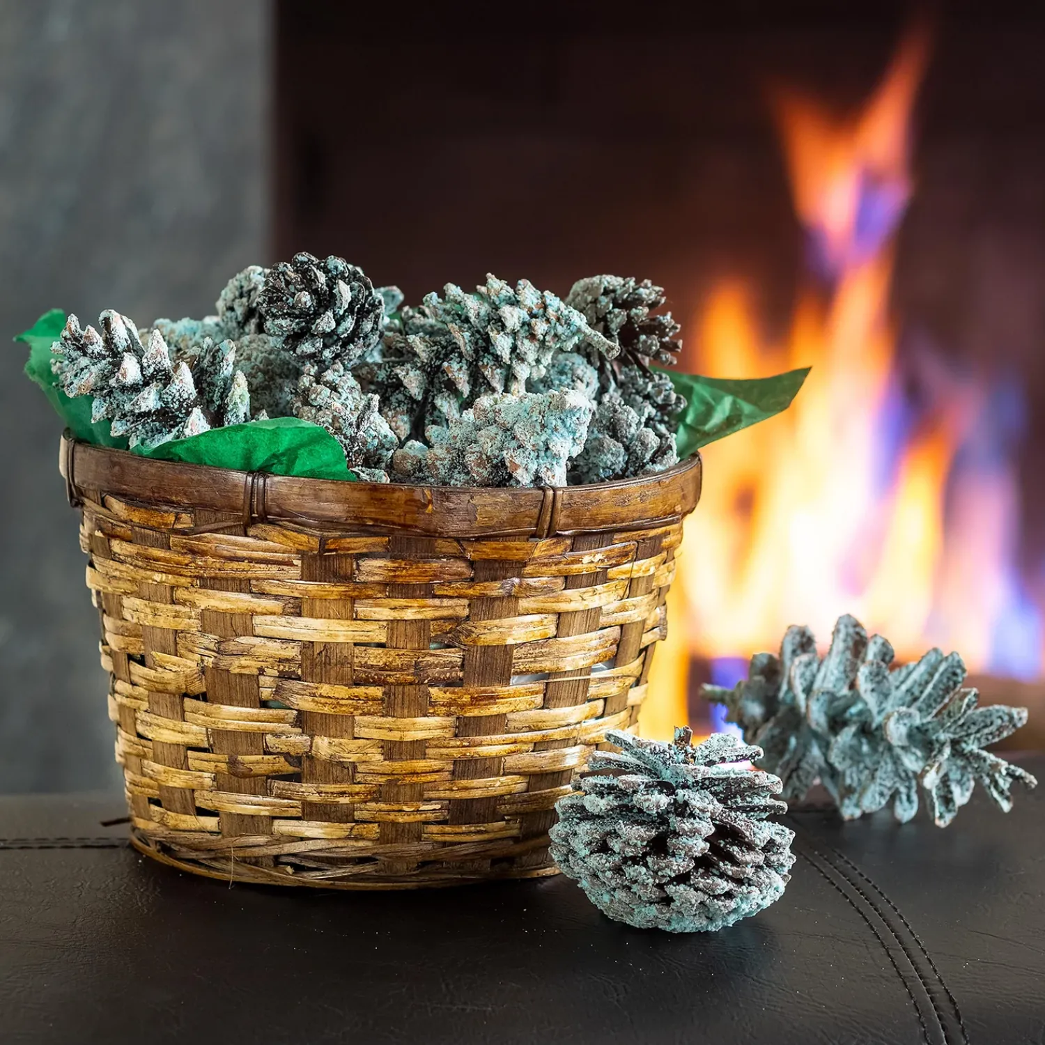 Plow & Hearth Fire Starters & Fatwood>Color-Changing Fireplace Color Cones, 1 lb. in Gift Basket