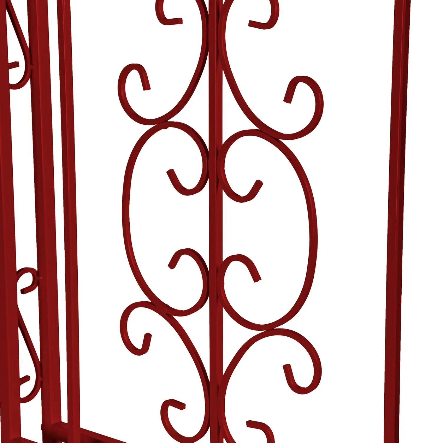 Plow & Hearth Arbors & Trellises>Colored Montebello Scrollwork Metal Garden Arbor, Americana Red