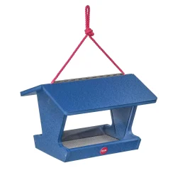 Plow & Hearth Bird Feeders>Colored Recycled Poly-Lumber Hopper-Style Bird Feeder