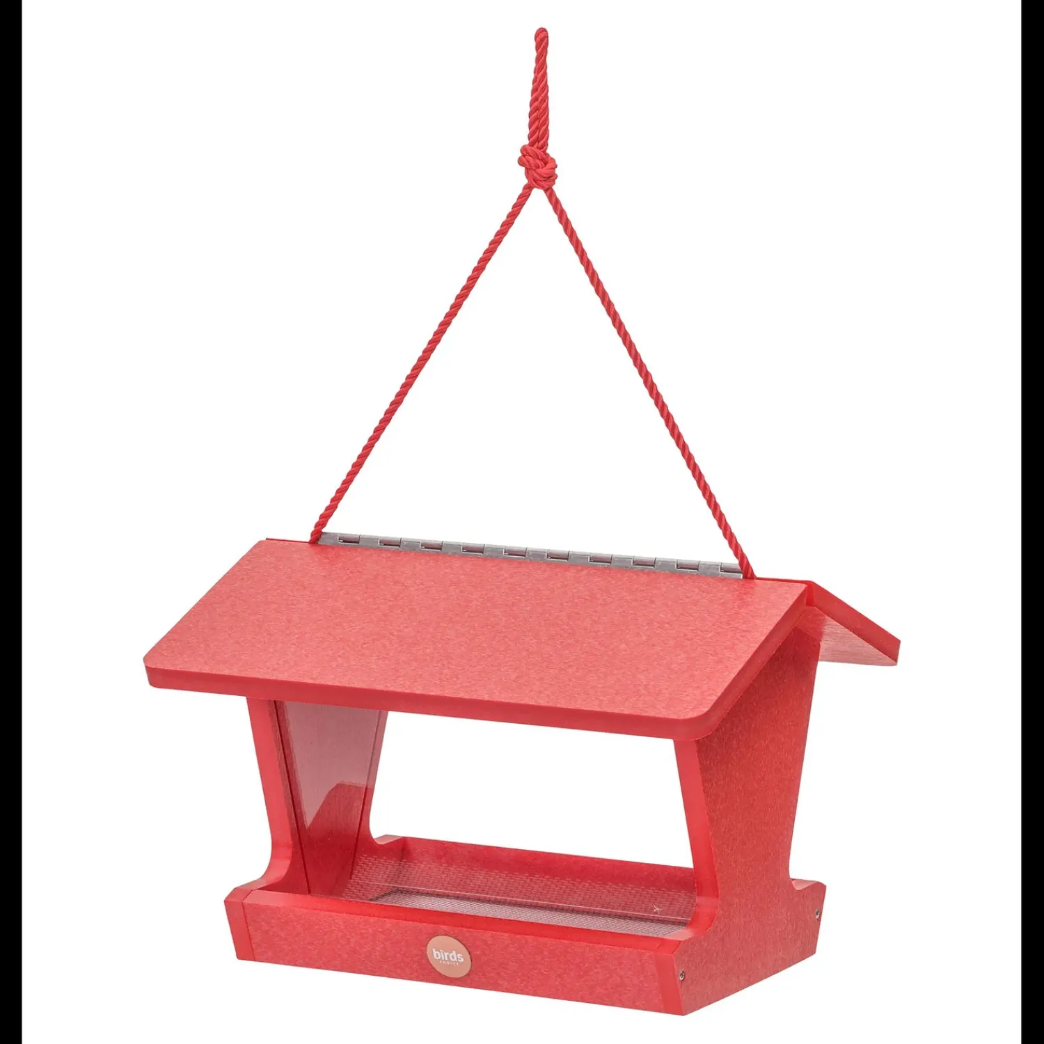 Plow & Hearth Bird Feeders>Colored Recycled Poly-Lumber Hopper-Style Bird Feeder