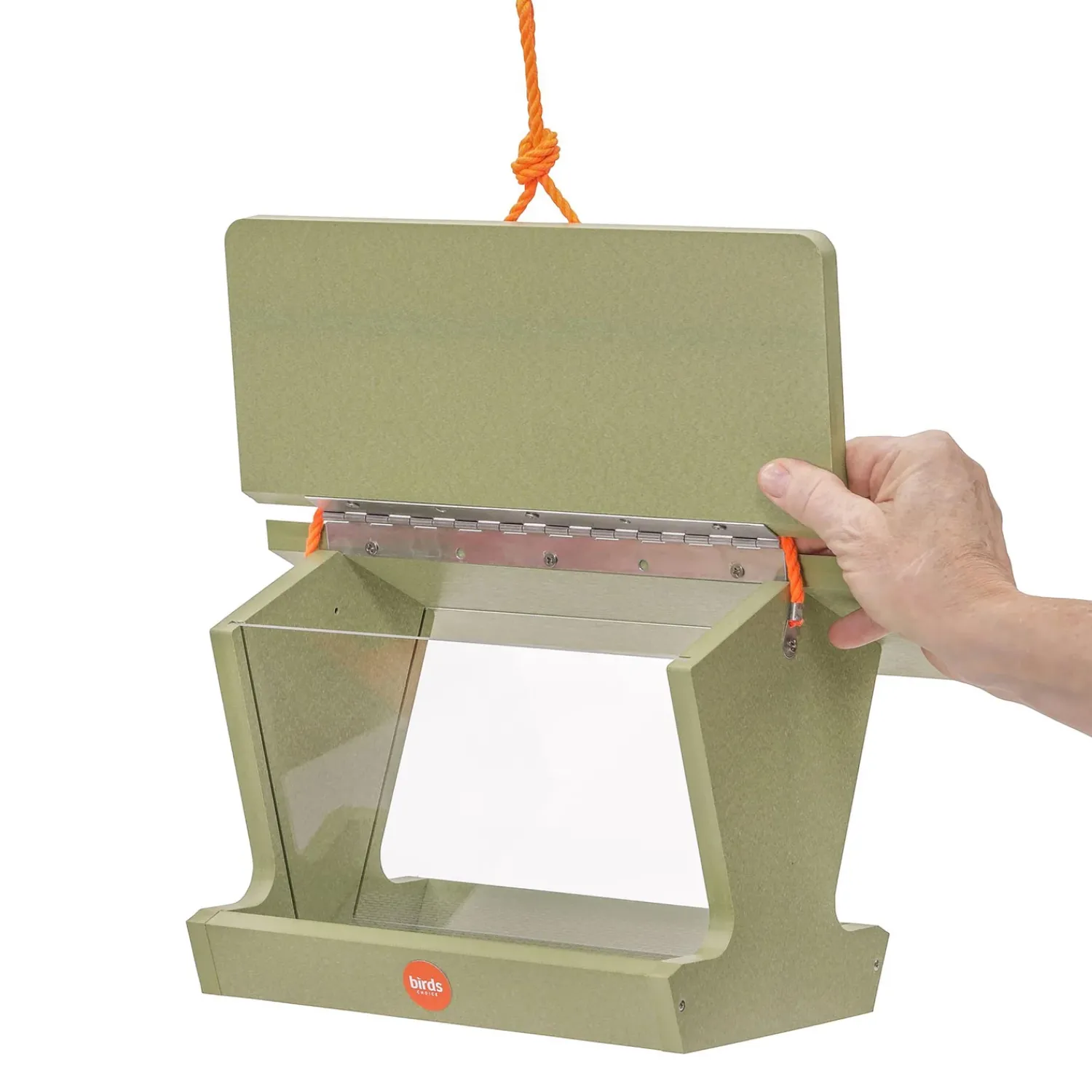 Plow & Hearth Bird Feeders>Colored Recycled Poly-Lumber Hopper-Style Bird Feeder