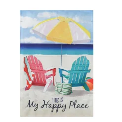 Plow & Hearth Garden Flags>Colorful Chairs Linen Garden Flag