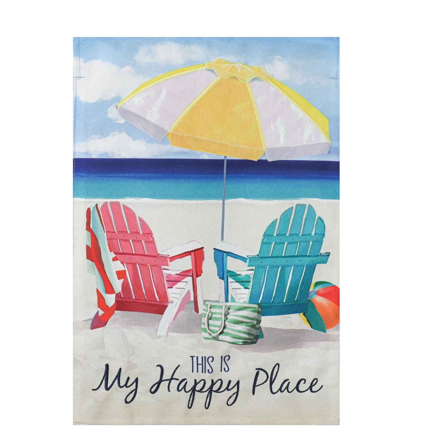 Plow & Hearth Garden Flags>Colorful Chairs Linen Garden Flag