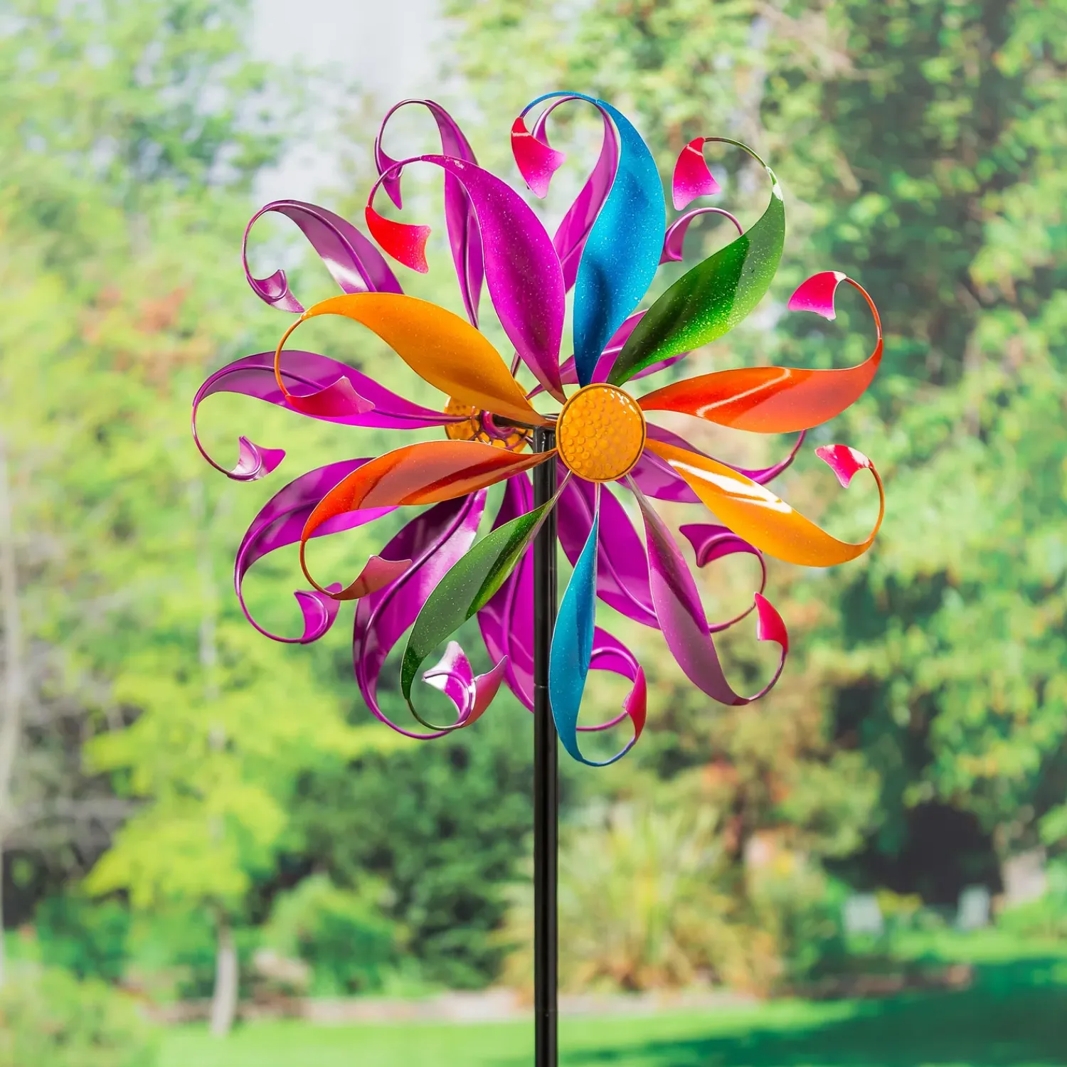 Plow & Hearth Wind Spinners>Colorful Mermaid Tail Metal Wind Spinner Multi