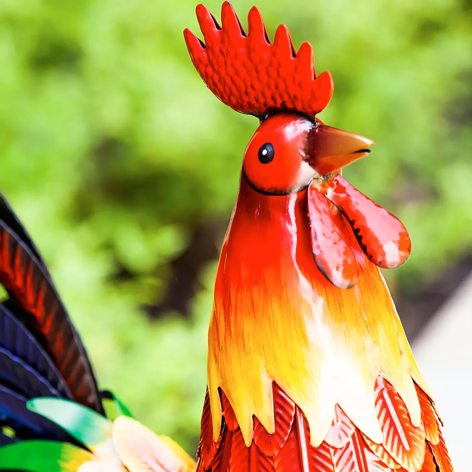 Plow & Hearth Garden Statues>Colorful Metal Rooster Garden Statue