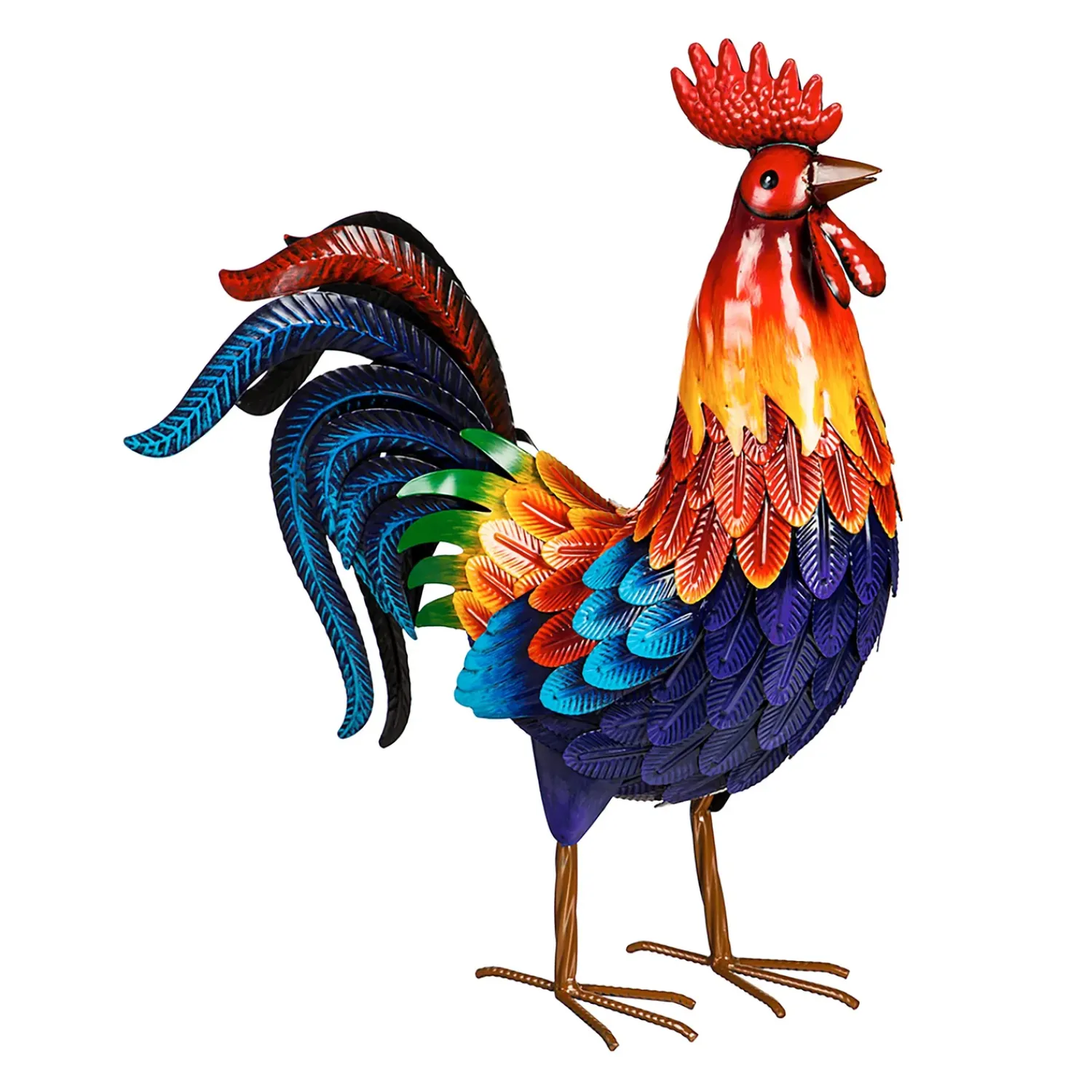 Plow & Hearth Garden Statues>Colorful Metal Rooster Garden Statue