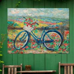 Plow & Hearth Outdoor Wall Art|Wall Art>Country Bike Indoor/Outdoor Canvas Wall Art