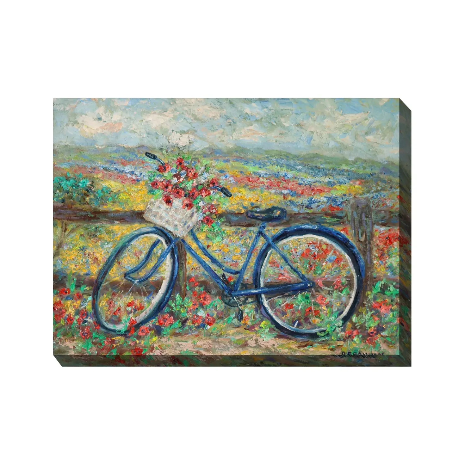 Plow & Hearth Outdoor Wall Art|Wall Art>Country Bike Indoor/Outdoor Canvas Wall Art
