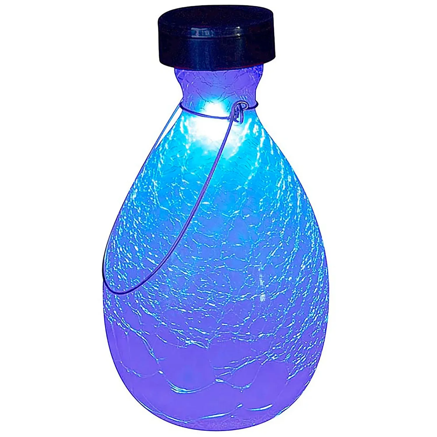 Plow & Hearth Solar Accents|Lighted Garden Decorations>Crackled Glass Teardrop Solar Lantern
