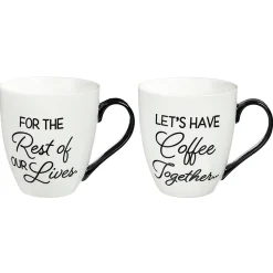 Plow & Hearth Coffee & Tea Cups>Cup O' Java Gift Set, 17 OZ, Let's have Coffee Together for the rest of our lives