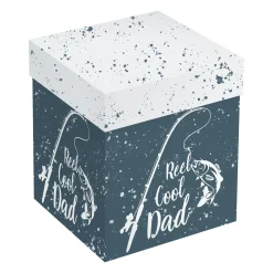 Plow & Hearth Coffee & Tea Cups>Dad's Fishing Blue Ceramic Cozy Cup, 15oz, Gift Box