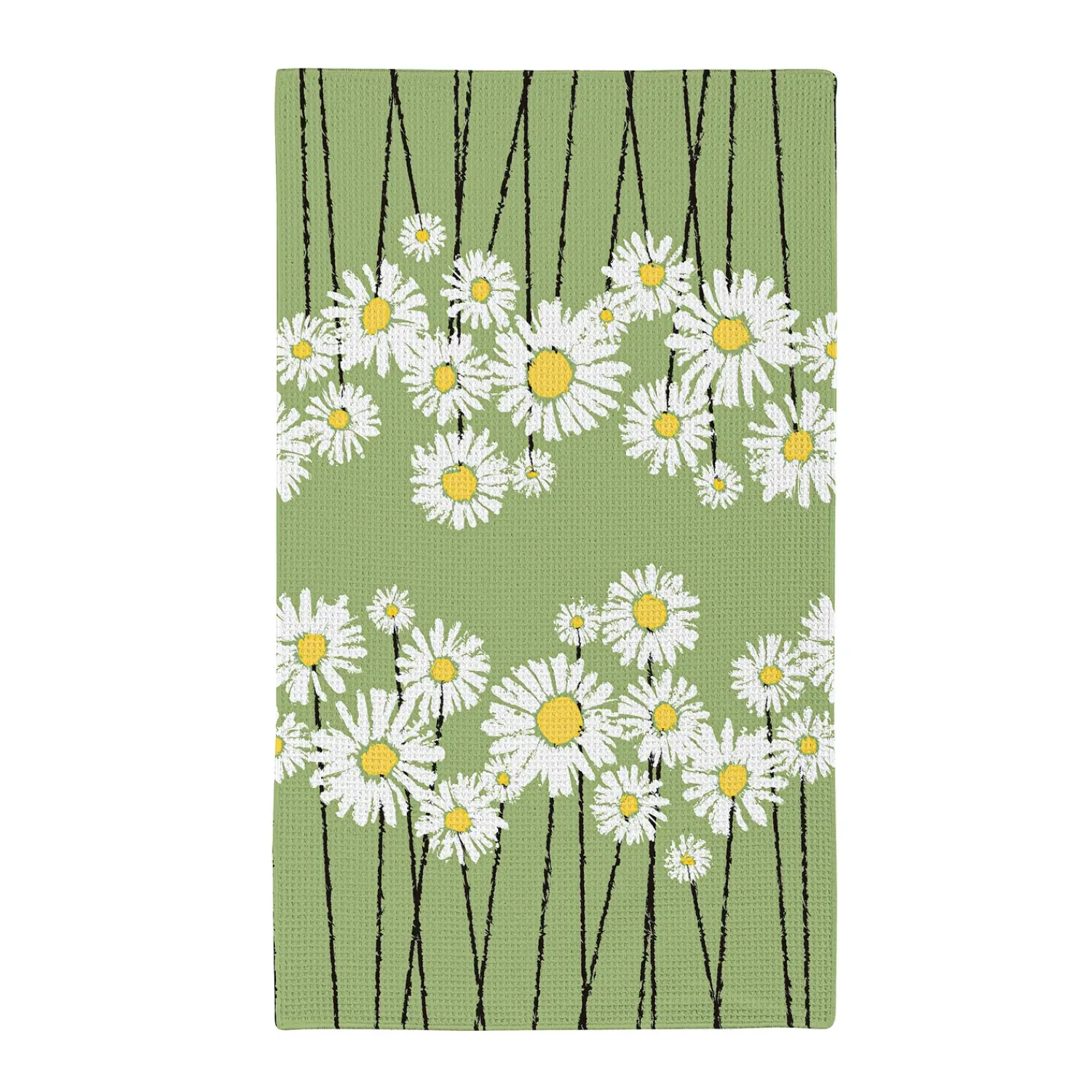 Plow & Hearth Kitchen Linens>Daisy Scape Quick Dry Kitchen Towel, 18" x 30"