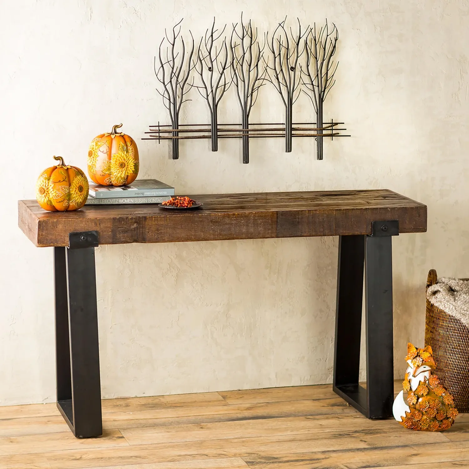 Plow & Hearth Garden Statues|Decorative Accents>Decorative Indoor/Outdoor Pumpkins With Carved-Wood Look, Set of 2