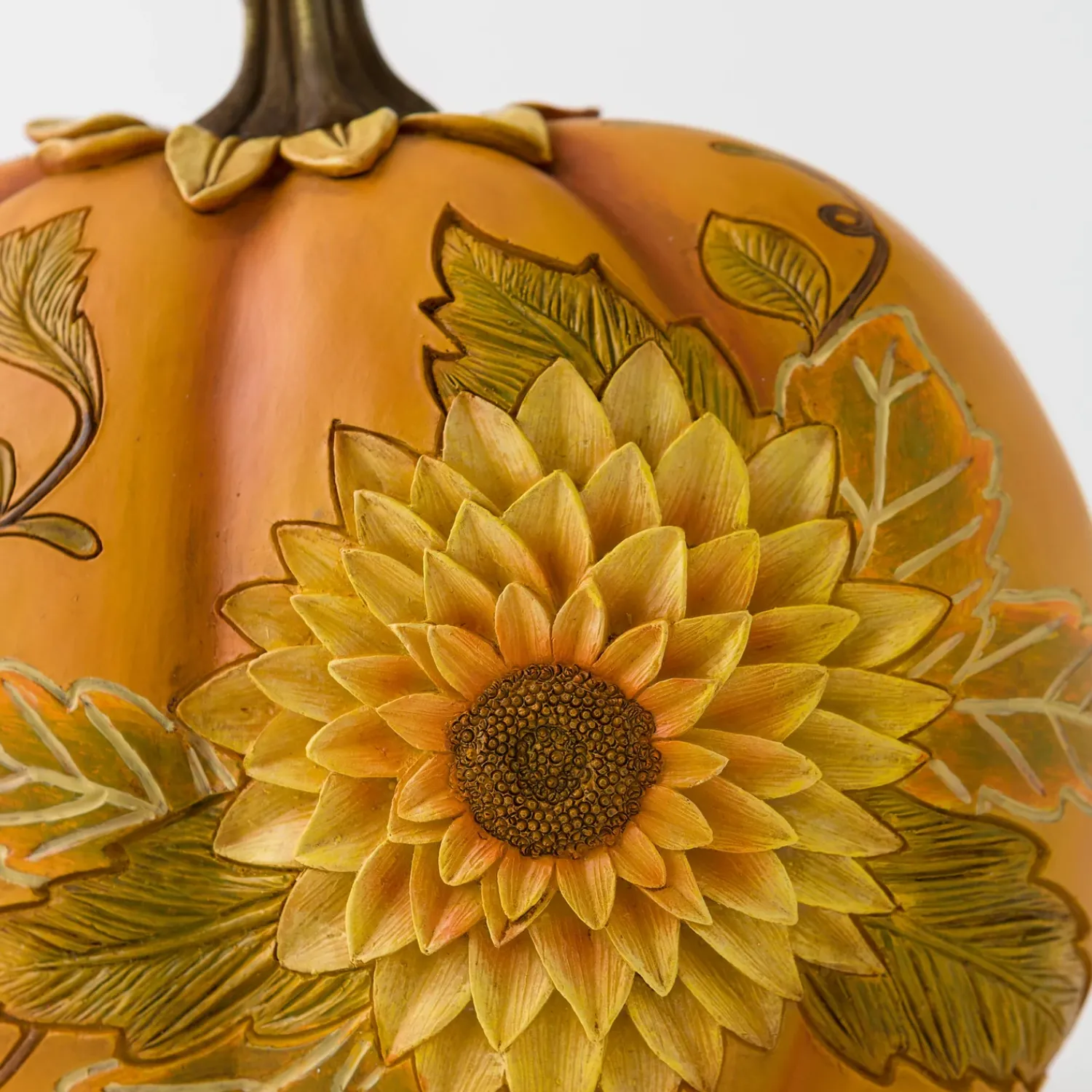 Plow & Hearth Garden Statues|Decorative Accents>Decorative Indoor/Outdoor Pumpkins With Carved-Wood Look, Set of 2