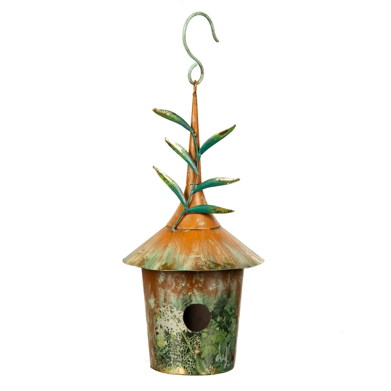 Plow & Hearth Bird Feeders|Decorative Accents>Decorative Metal Birdhouse Statue