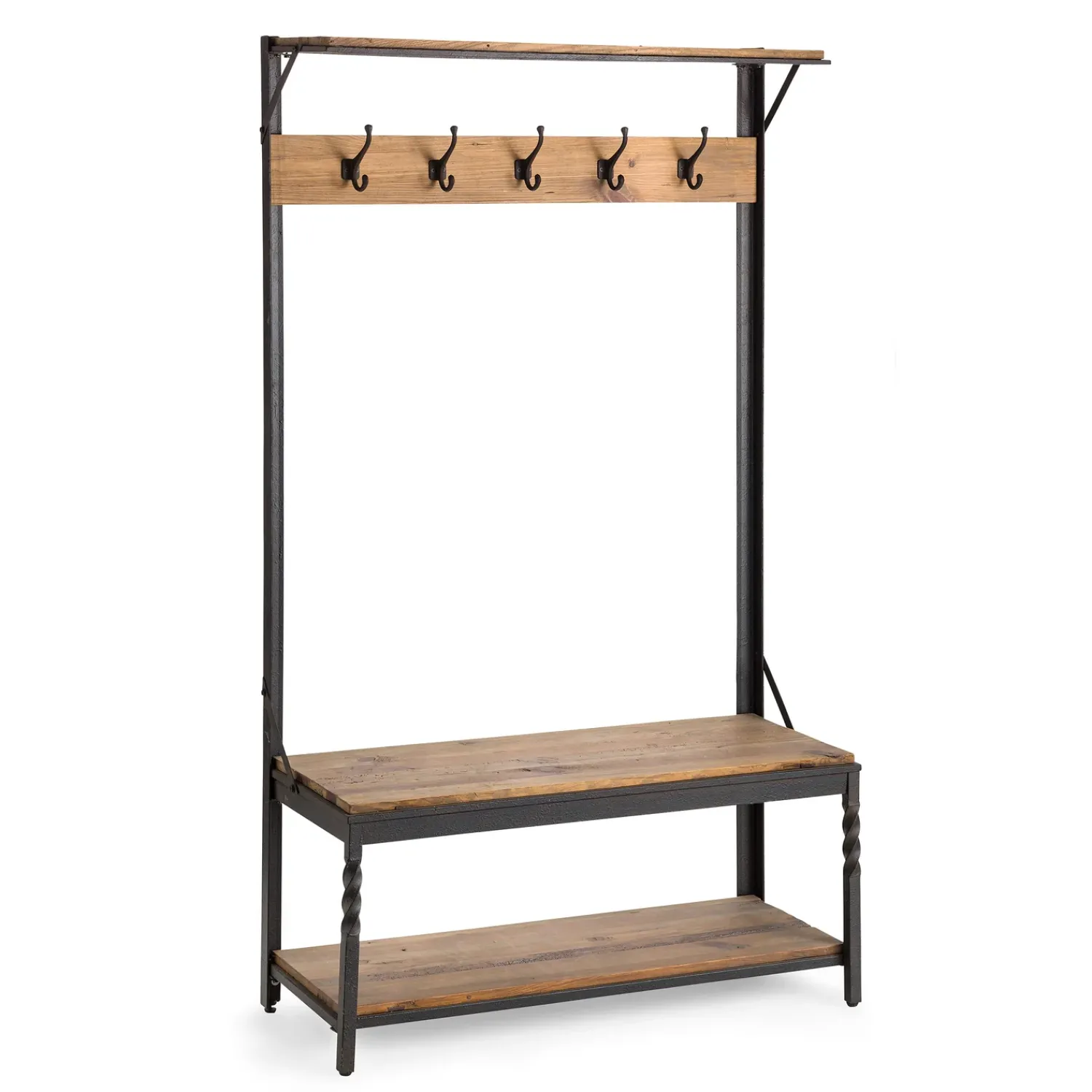 Plow & Hearth Chests & Storage Cabinets|Bookshelves & Wall Shelves>Deep Creek Coat Rack Walnut