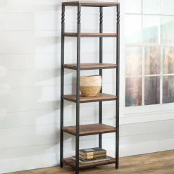 Plow & Hearth Bookshelves & Wall Shelves>Deep Creek Etagere Storage Stand with Shelves