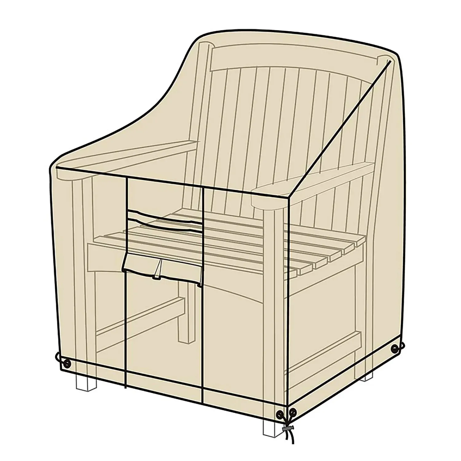 Plow & Hearth Outdoor Clean Up|Furniture Covers>Deluxe Armchair Cover Tan