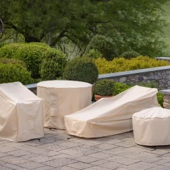 Plow & Hearth Fire Pits|Fire Pits>Deluxe Fire Pit Cover Tan