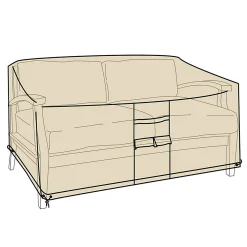 Plow & Hearth Outdoor Clean Up|Furniture Covers>Deluxe Love Seat Cover Tan