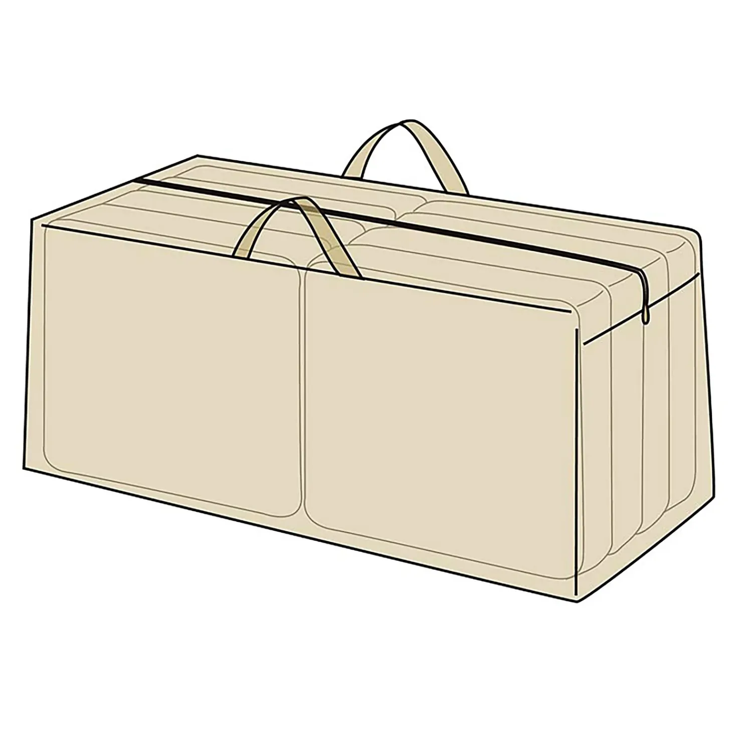 Plow & Hearth Furniture Covers|Furniture Cushions>Deluxe Outdoor Furniture Cushion Storage Bag Tan