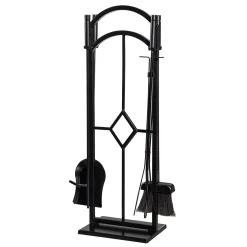 Plow & Hearth Wood Handling Tools|Wood Storage & Wood Racks>Diamond 5 Piece Fireplace Toolset