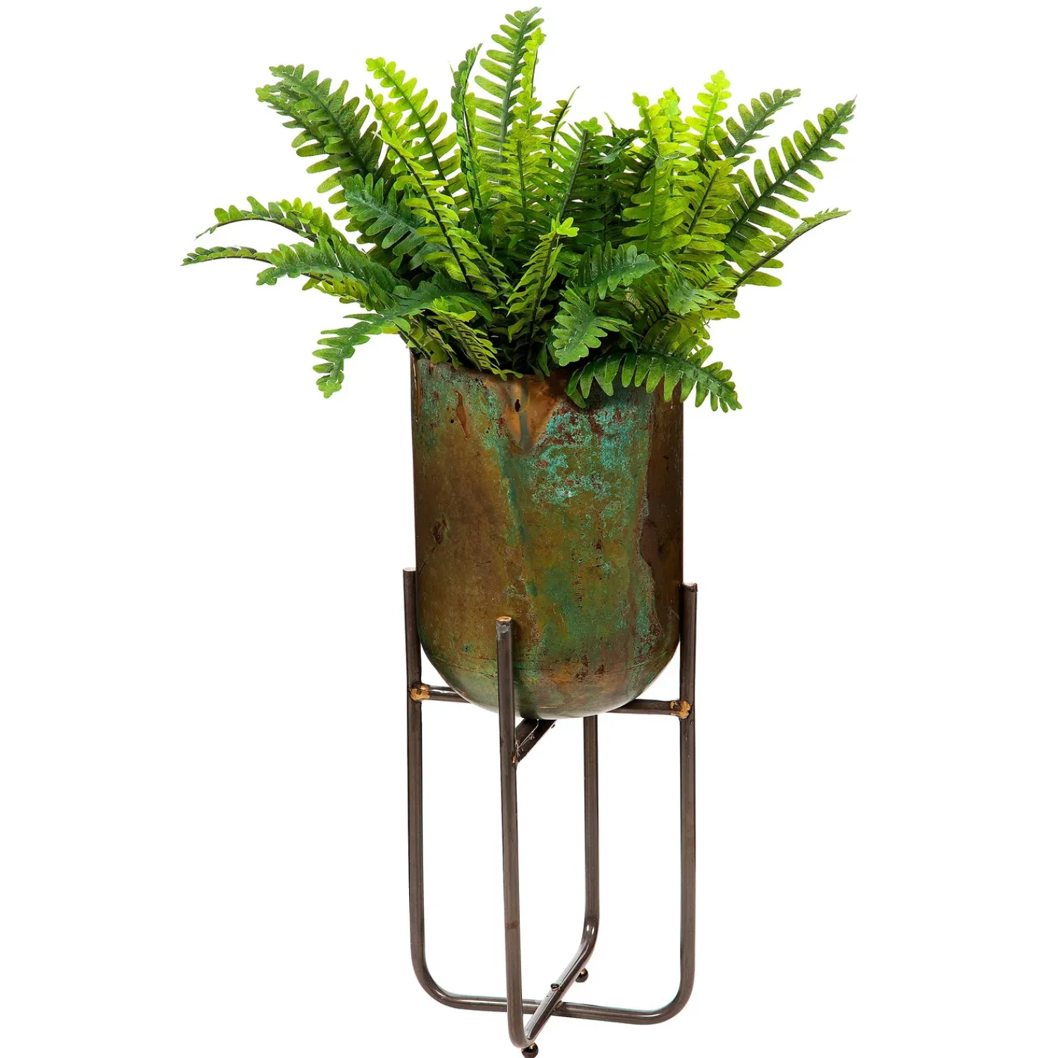 Plow & Hearth Planters & Plant Stands>Distressed Metal Planters in Verdigris Finish, Set of 3