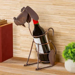 Plow & Hearth Wine Racks>Dog Metal Wine Bottle Holder, 14" H