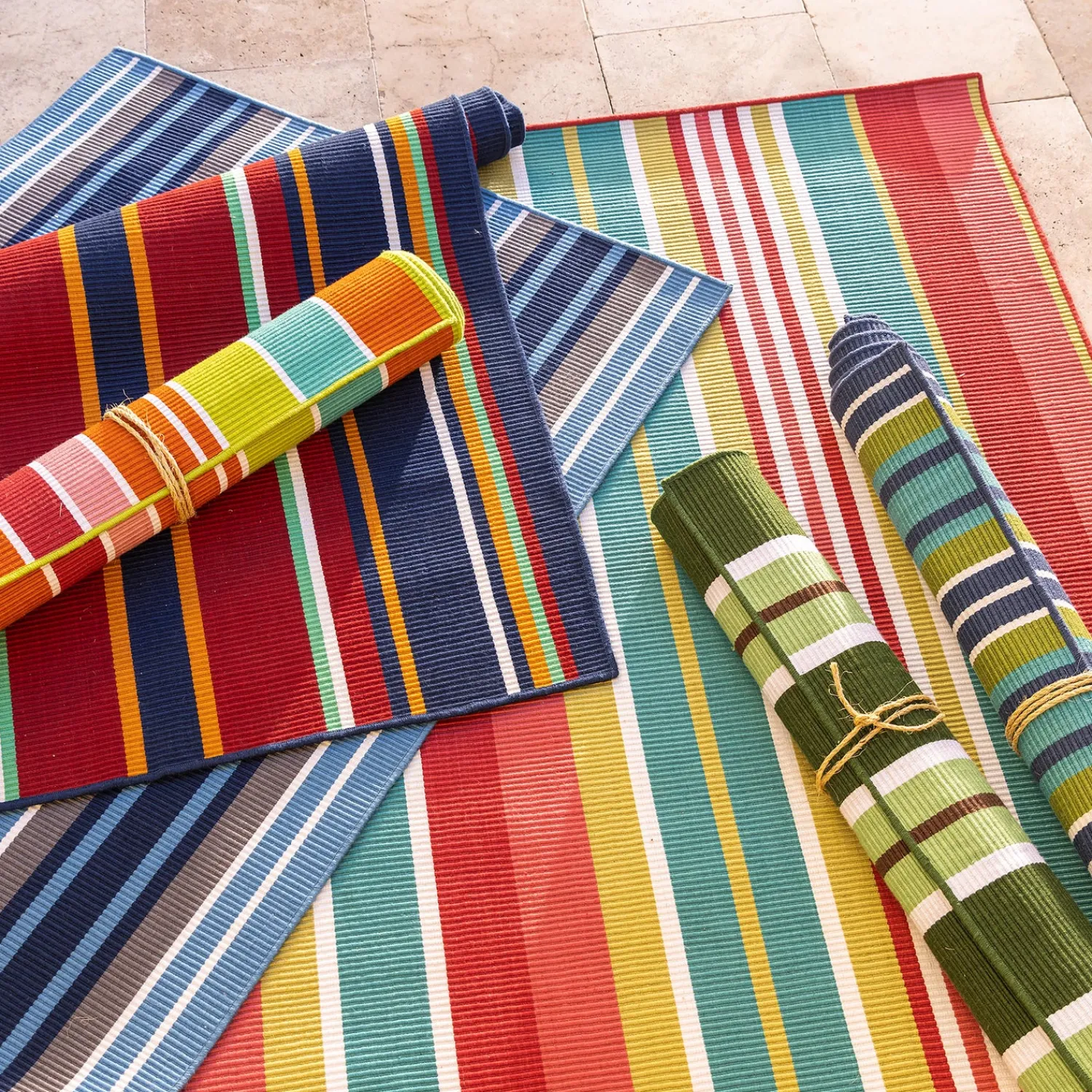 Plow & Hearth Area Rugs>Dorset Stripe Polyester Rug, 5' x 7'6"