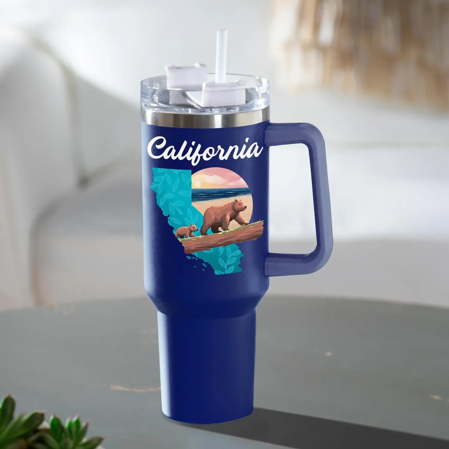 Plow & Hearth Travel Cups>Double Wall Stainless Steel Canyon Cup w/ Straw, 40oz, Gift Box