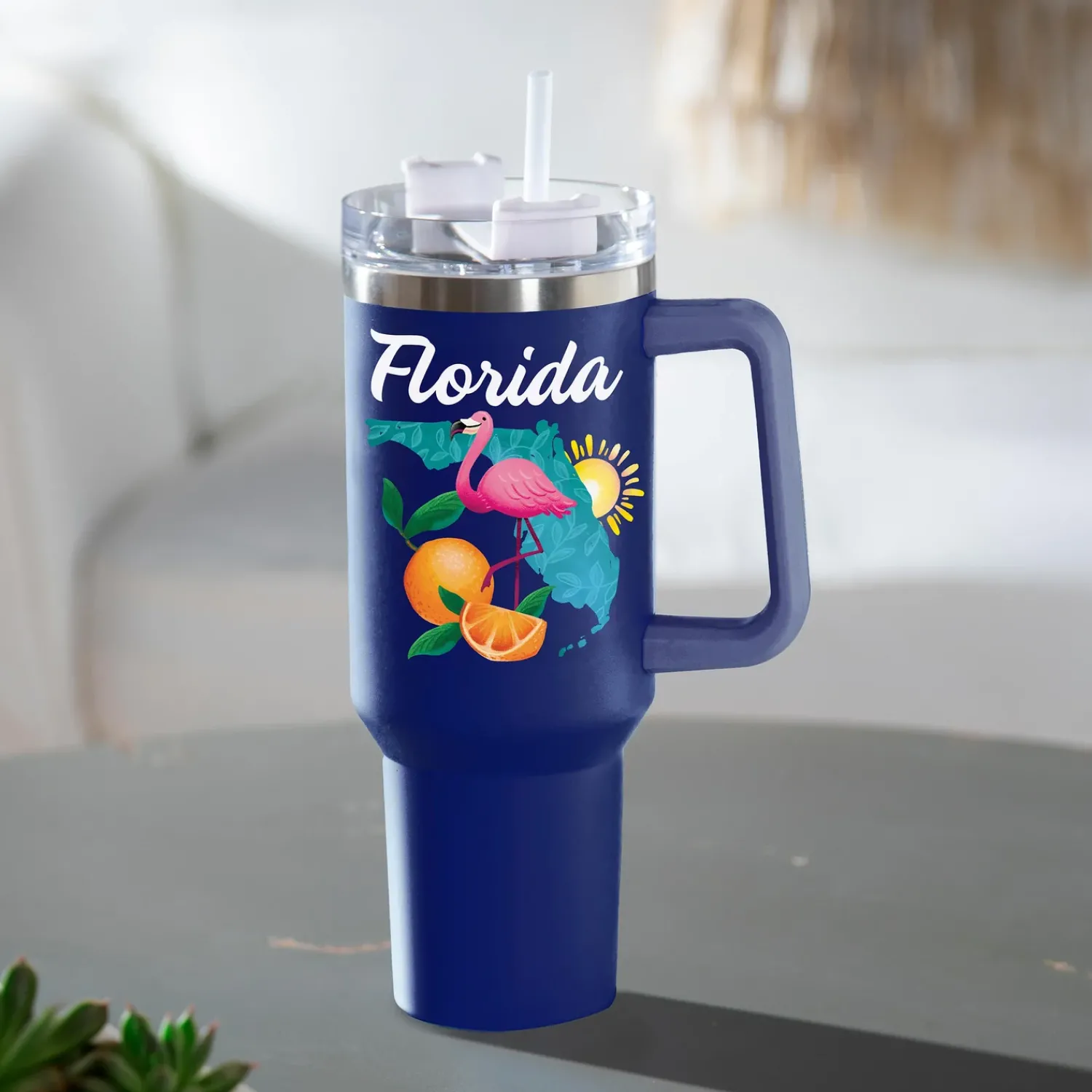 Plow & Hearth Travel Cups>Double Wall Stainless Steel Canyon Cup w/ Straw, 40oz, Gift Box Black