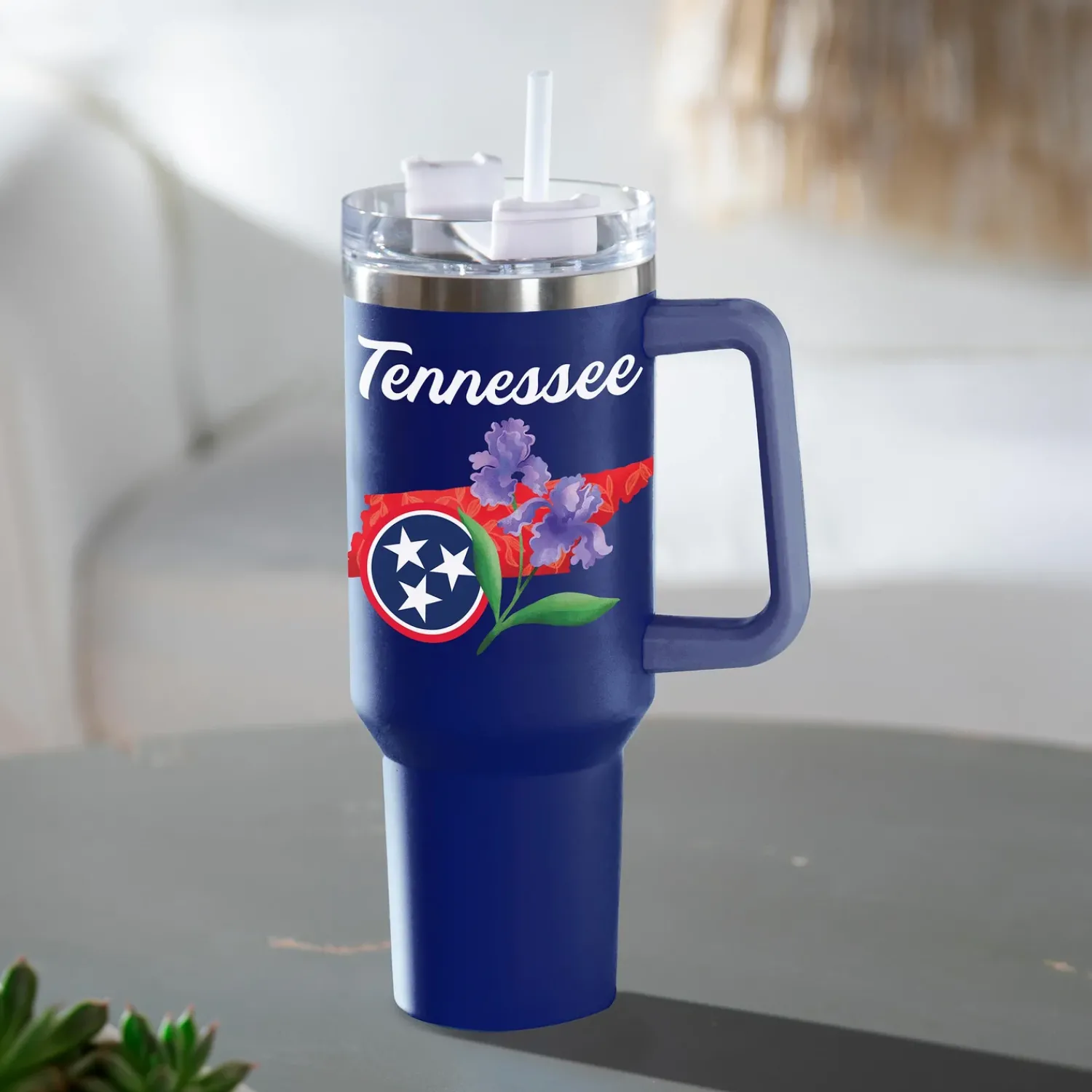 Plow & Hearth Travel Cups>Double Wall Stainless Steel Canyon Cup w/ Straw, 40oz, Gift Box
