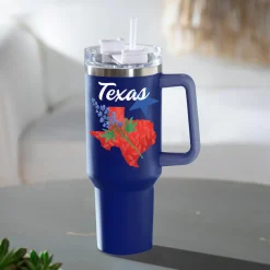 Plow & Hearth Travel Cups>Double Wall Stainless Steel Canyon Cup w/ Straw, 40oz, Gift Box