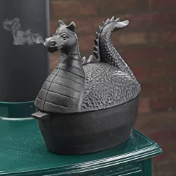Plow & Hearth Woodstove Steamers>Dragon Woodstove Steamer in Cast Iron Black