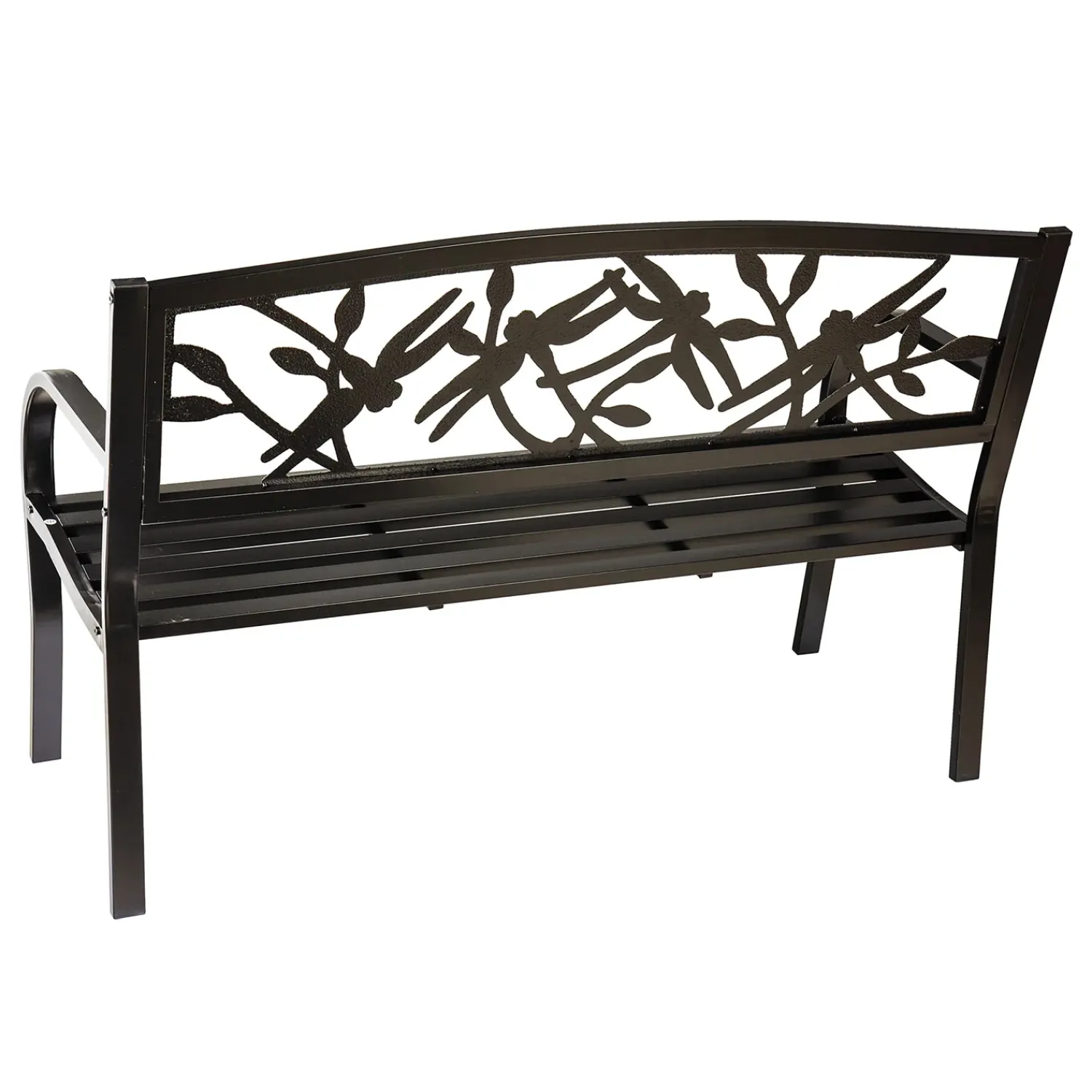 Plow & Hearth Outdoor Benches>Dragonfly Metal Garden Bench Black
