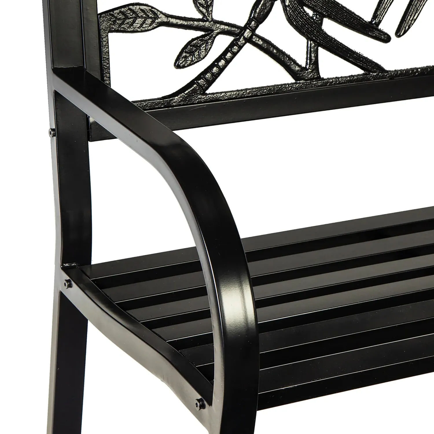 Plow & Hearth Outdoor Benches>Dragonfly Metal Garden Bench Black