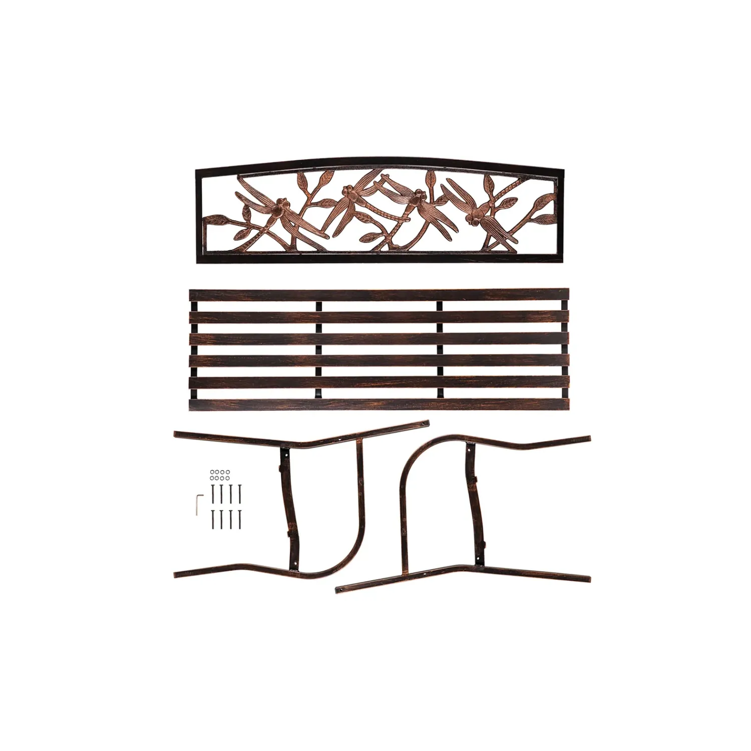 Plow & Hearth Outdoor Benches>Dragonfly Metal Garden Bench, Bronze