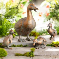Plow & Hearth Garden Statues>Duck Family with Mother and Three Babies, Set of 4