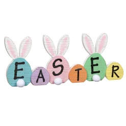 Plow & Hearth Decorative Accents>Easter Bunny Eggs Wood Table Decor, 16.75"L