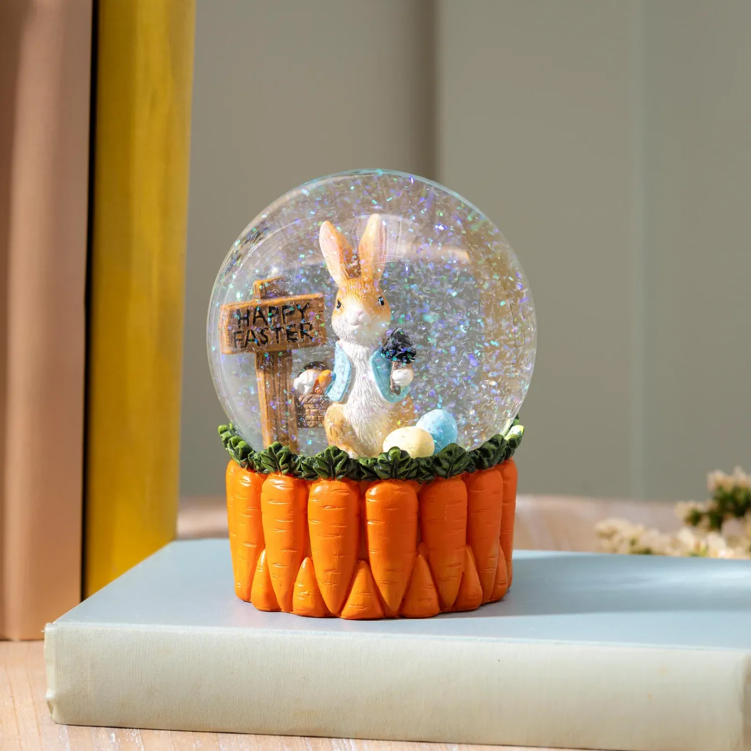 Plow & Hearth Decorative Accents>Easter Bunny Resin Water Globe, 5"