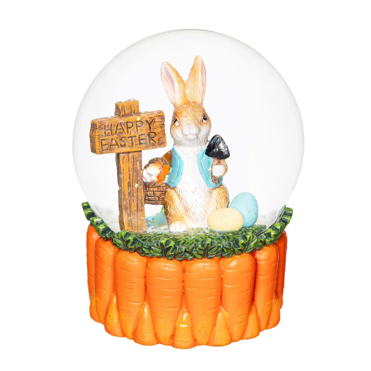 Plow & Hearth Decorative Accents>Easter Bunny Resin Water Globe, 5"