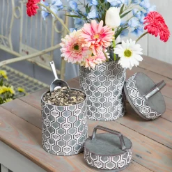 Plow & Hearth Canisters & Storage>Embossed Honeycomb Storage Containers, Set of 2