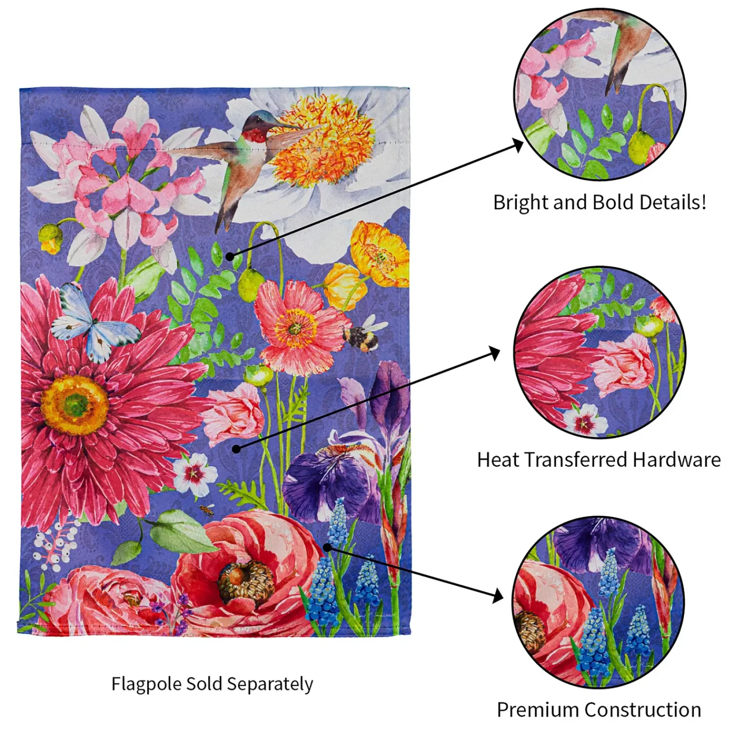 Plow & Hearth Garden Flags>English Garden Suede Garden Flag