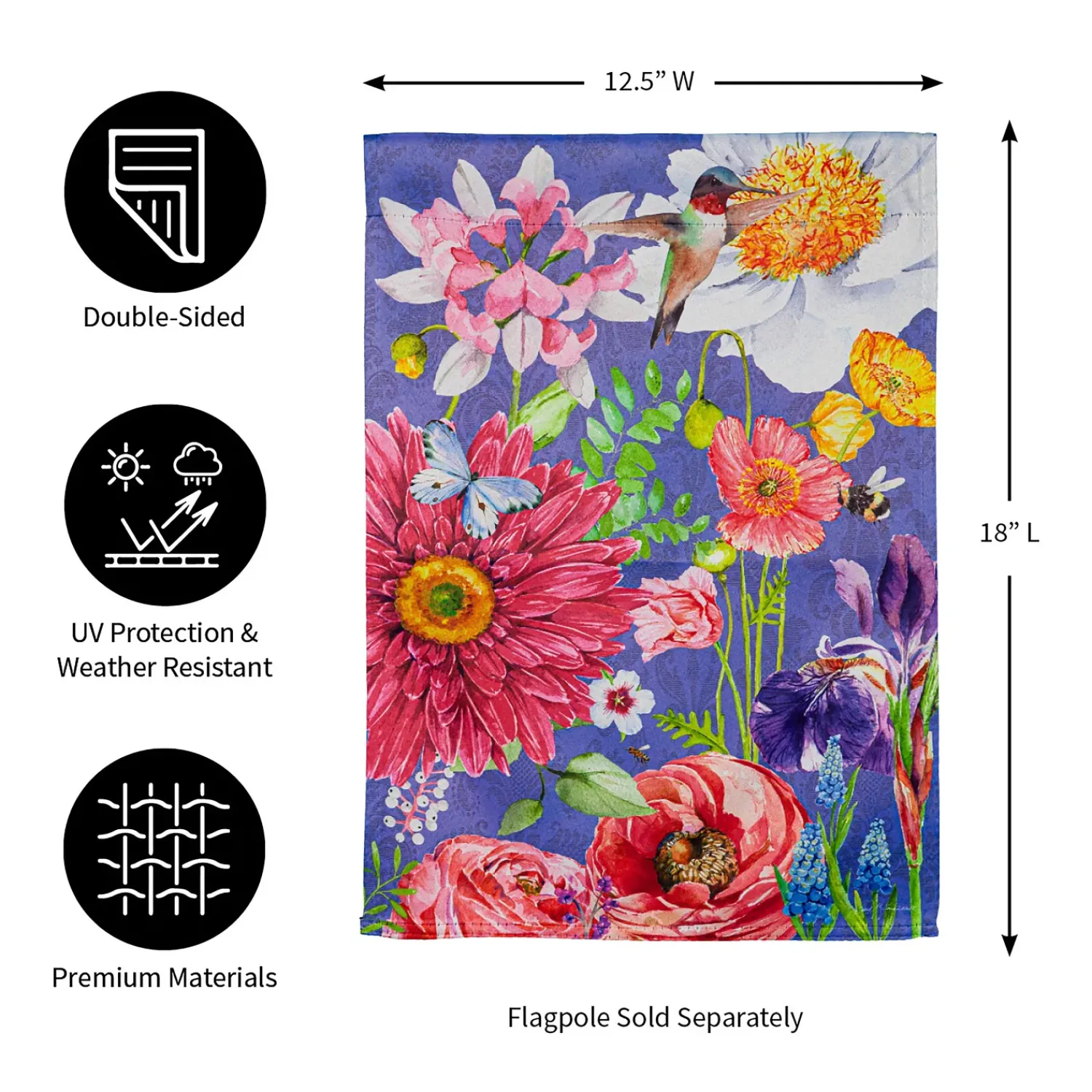 Plow & Hearth Garden Flags>English Garden Suede Garden Flag