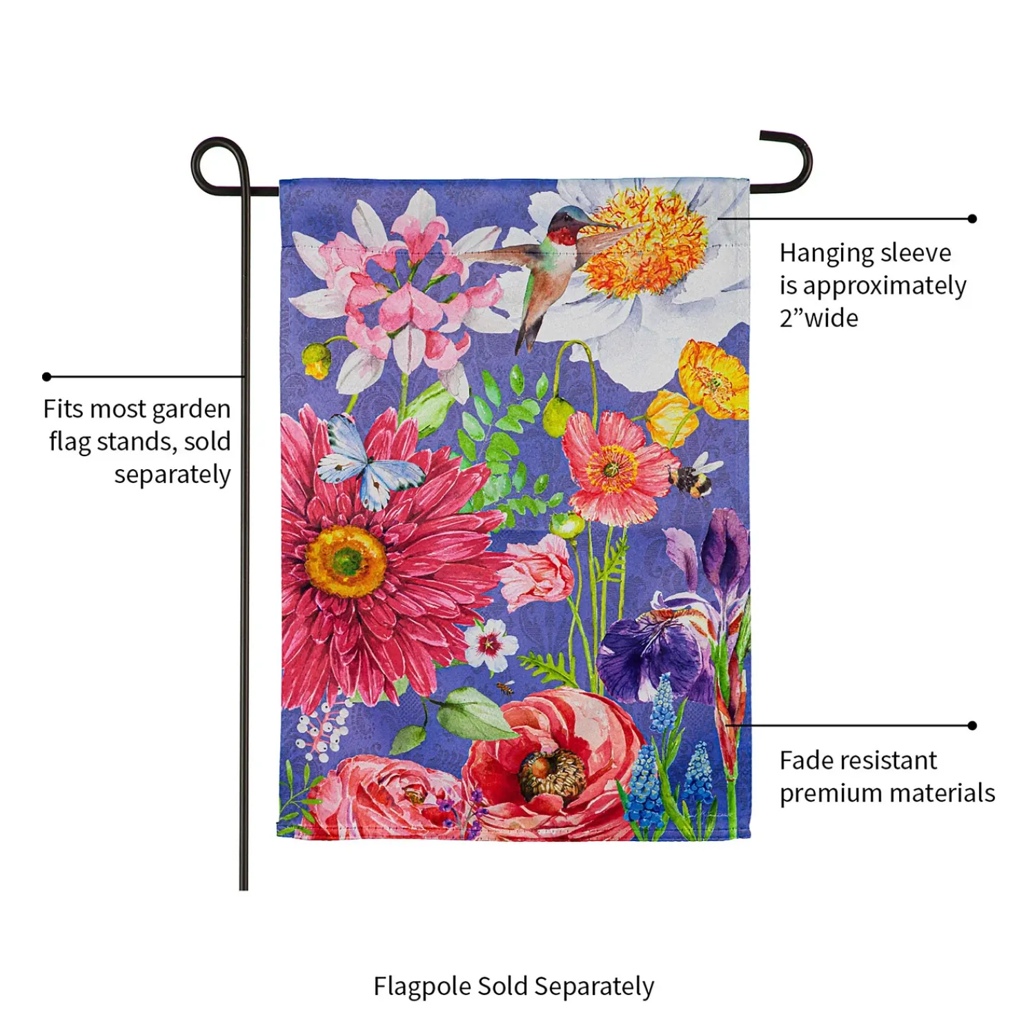 Plow & Hearth Garden Flags>English Garden Suede Garden Flag