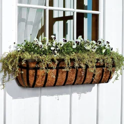 Plow & Hearth Planters & Plant Stands>English Hay Basket Window Planter, 30"L