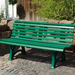 Plow & Hearth Outdoor Benches>Ergonomic Weatherproof PVC Garden Bench Green